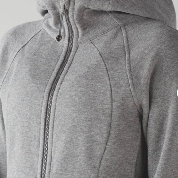 Lululemon Scuba Hoddie * Light Cotton Fleece. Size 4 in Heathered Medium Grey - Picture 5 of 12